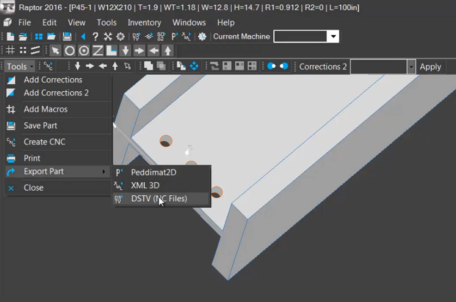 DSTV Export - Bring Raptor to Third Party CNC DSTV Export - Bring Raptor to Third Party CNC
